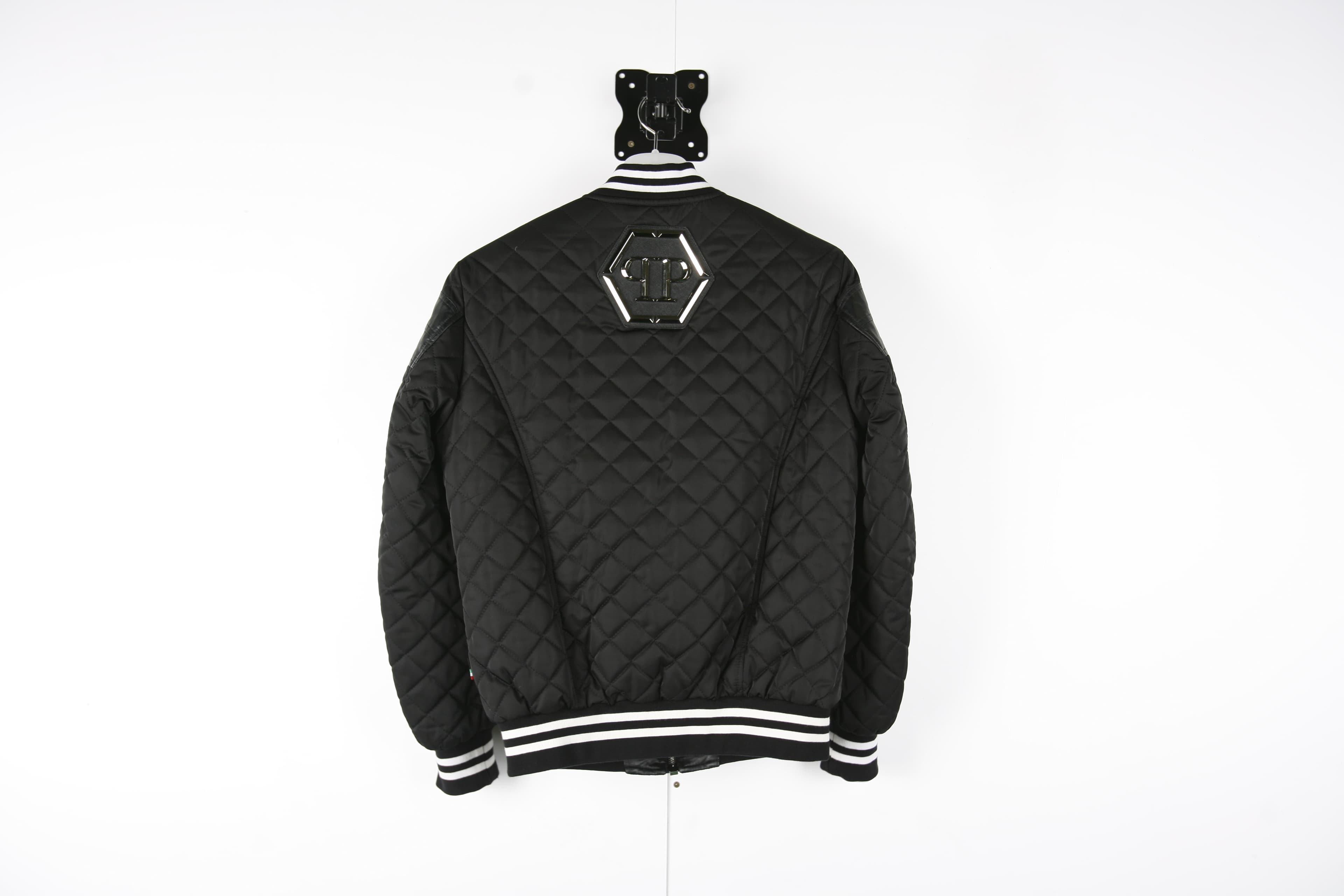 [PHILIPP PLEIN 필립플레인] 금속 장식 가죽 혼용 점퍼 상세