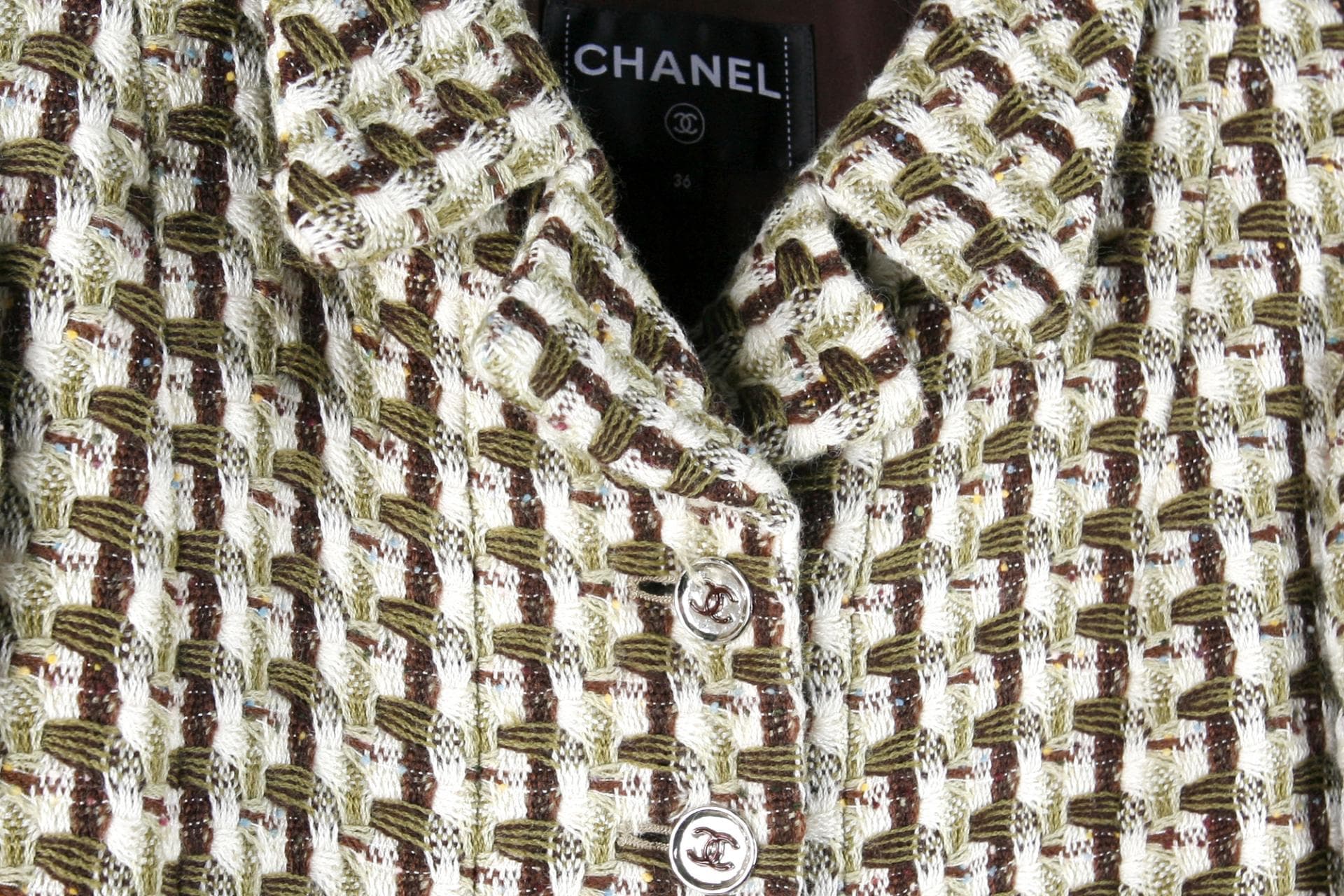 [Chanel 샤넬] 실크블랙아이보리트위드 상세
