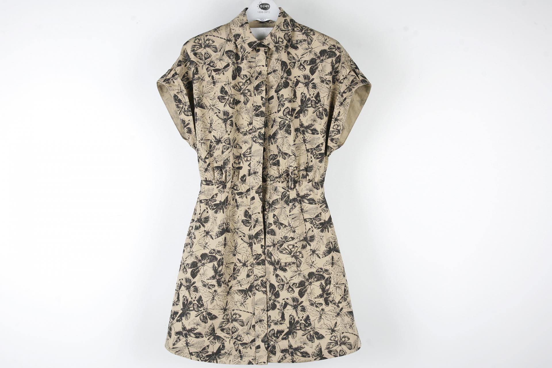 [DIOR 디올] 베이지블랙Libellule Camoufliage 모티브 코튼 드레스
