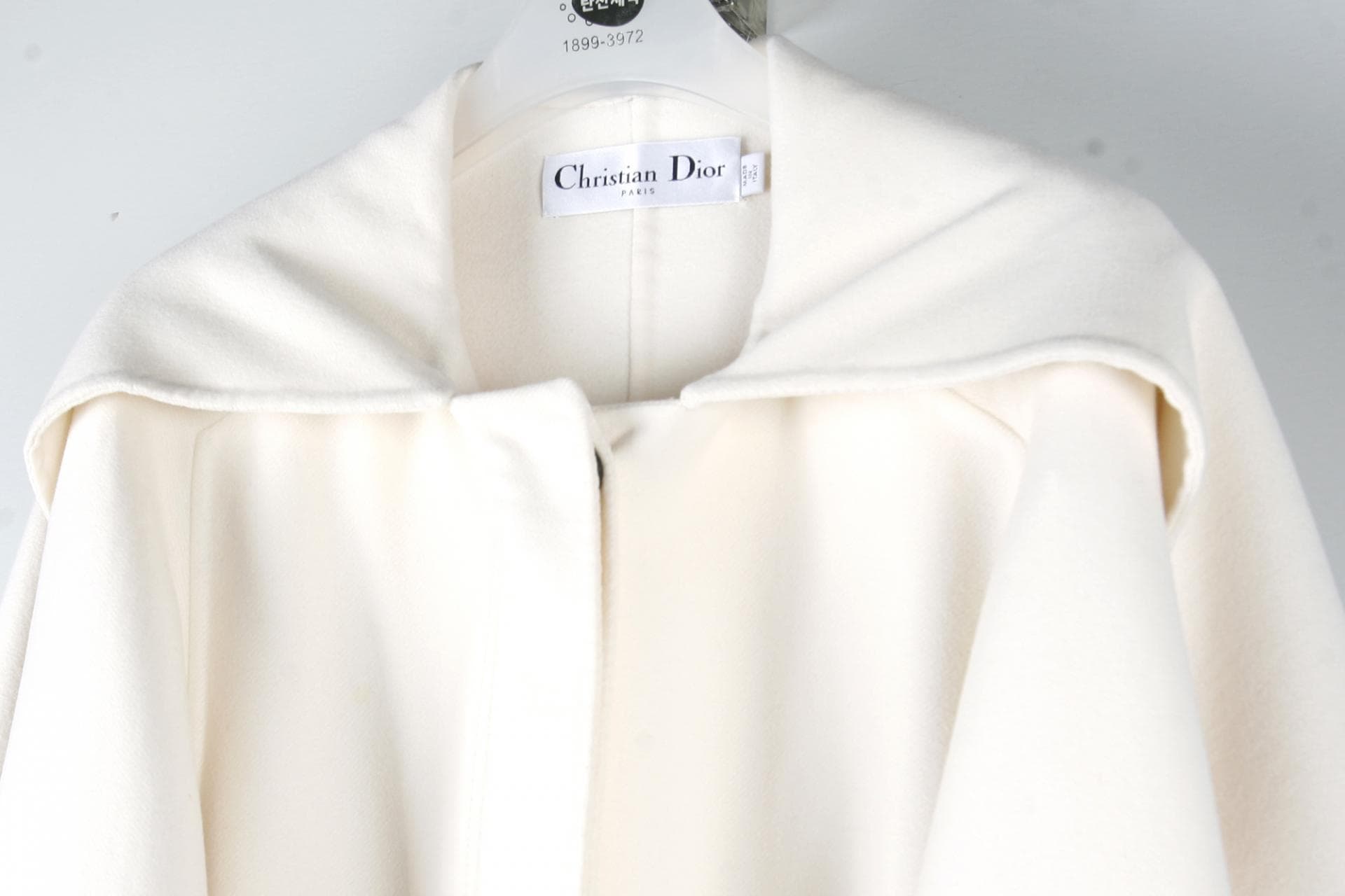 [DIOR 디올] 클래식 캐시미어 아이보리 후드코트 상세