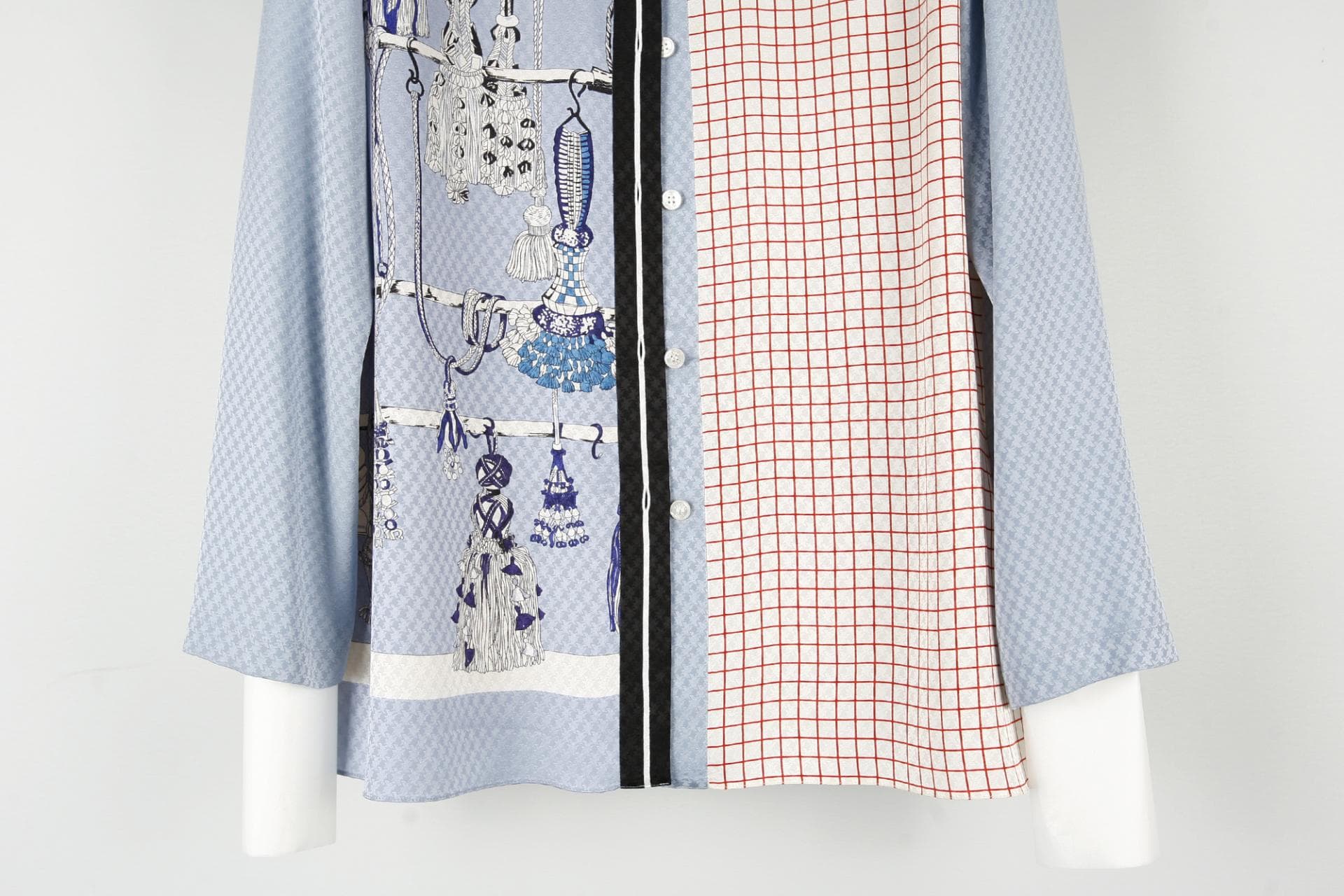 [ Hermès 에르메스] 실크 프린트 블루 상세