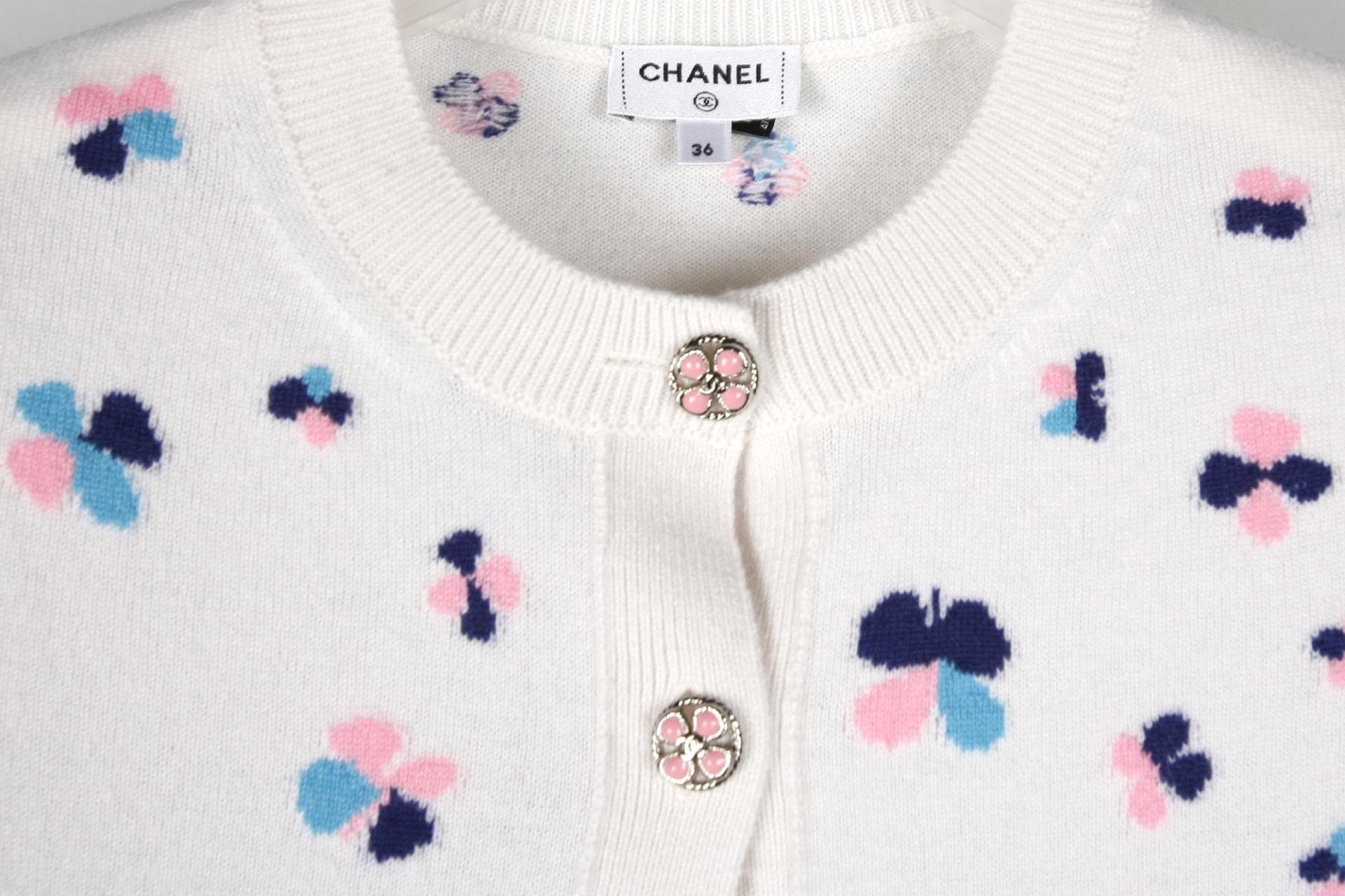 [Chanel 샤넬]플라워패턴칼풀캐시미어가디건 상세