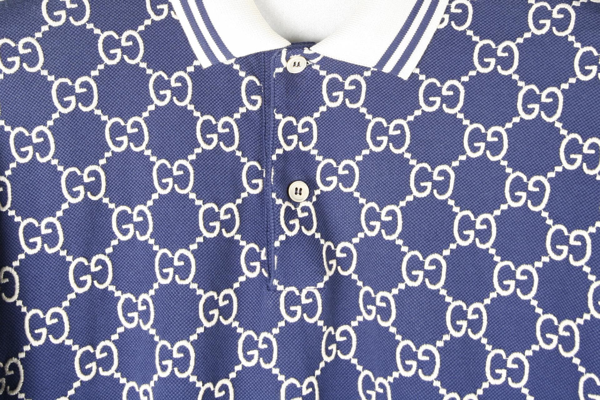 [ Gucci 구찌] 쇼트 슬리브 모노그램 폴로 셔츠 상세