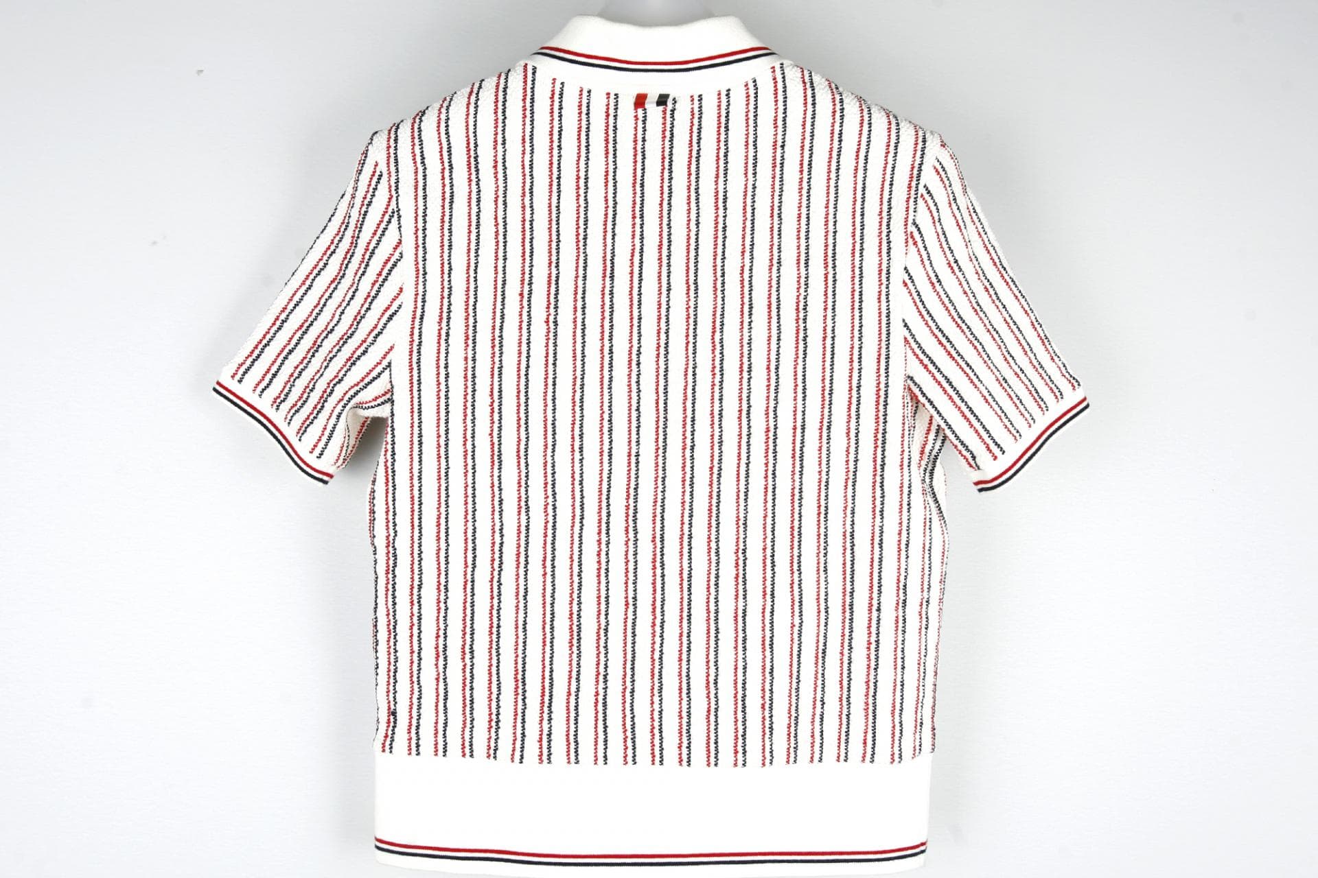[ Thom Browne 톰브라운]멀티컬러텍스처스트라이프코튼트위드 리브커프폴로셔츠 상세
