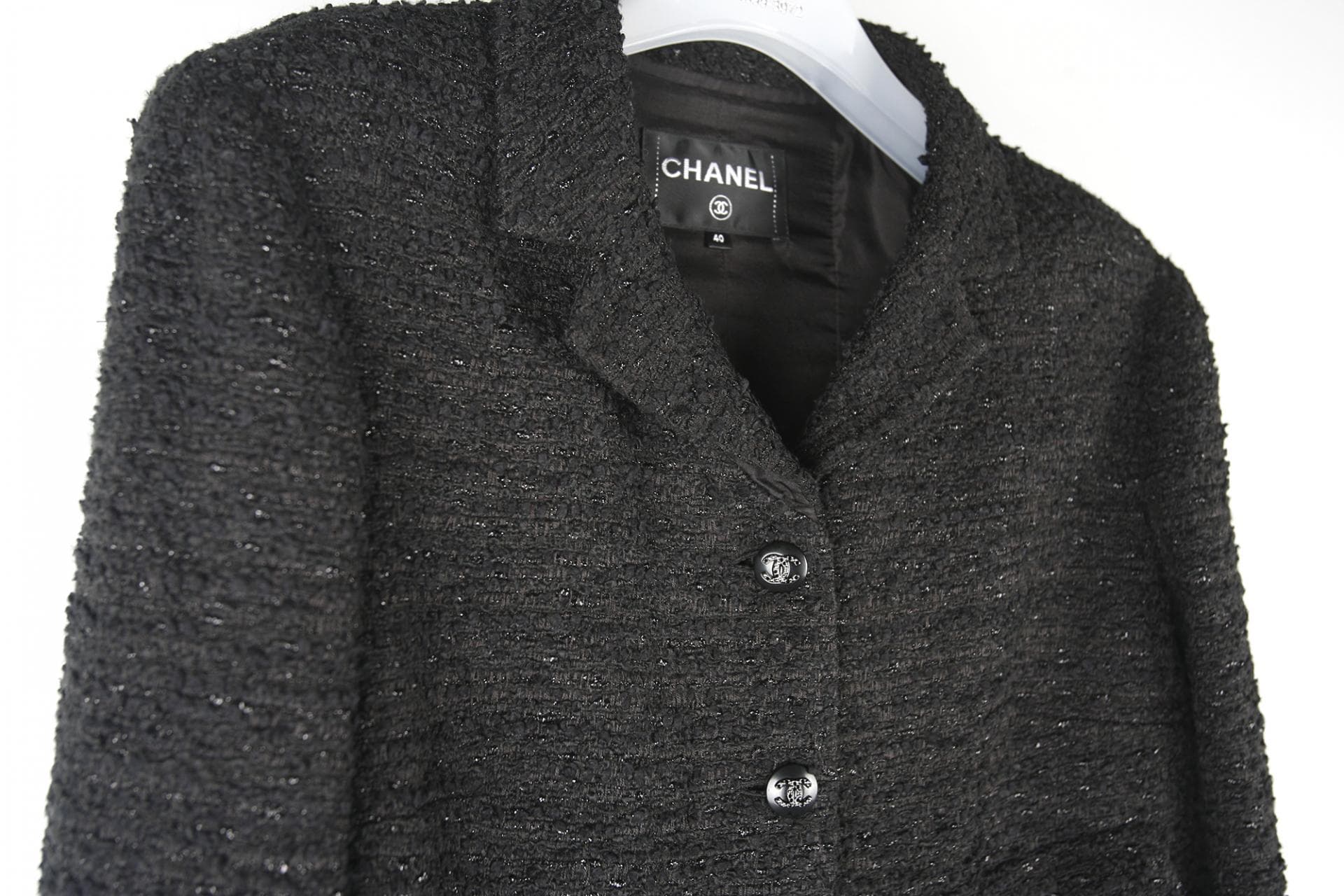 [Chanel 샤넬] CC버튼블랙자카드트위드자켓 상세