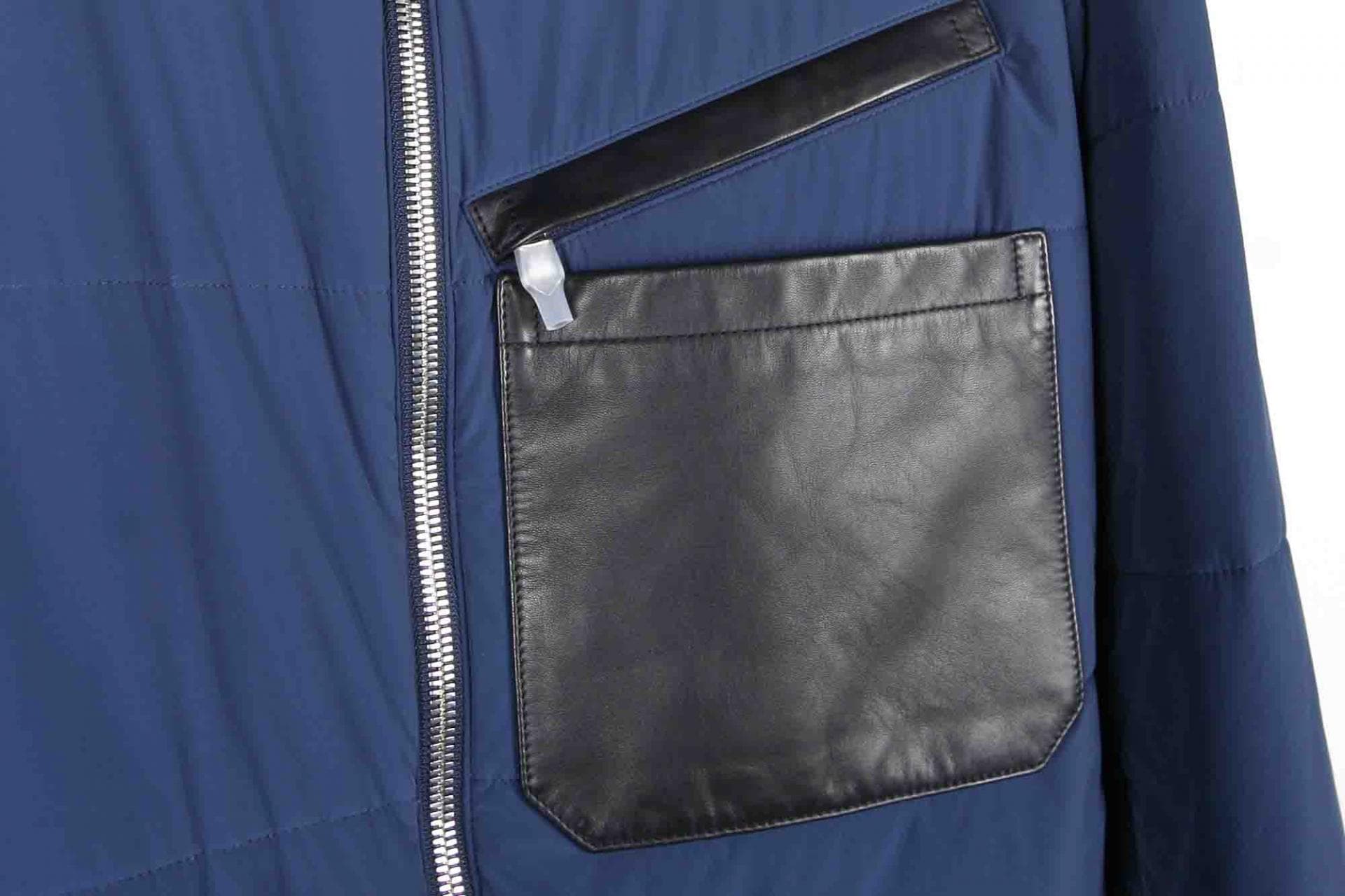 [ Hermès 에르메스] Pochette Lam Cuir 퀼팅 재킷 상세