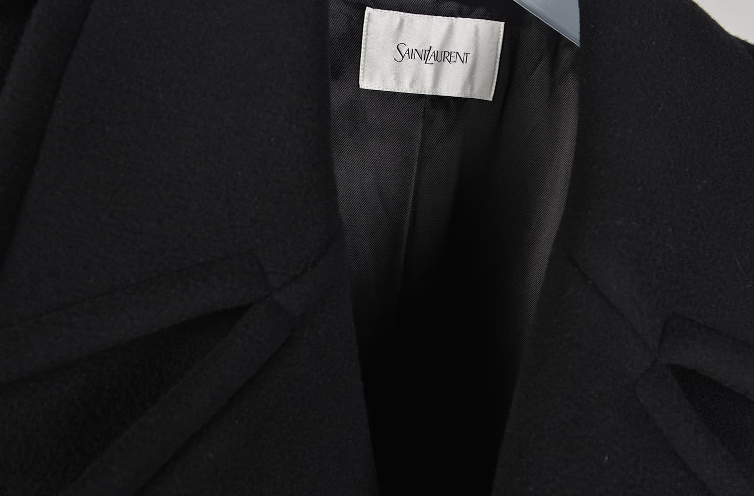 [Saint Laurent 생로랑] 더블 브레스티드 피코트 상세