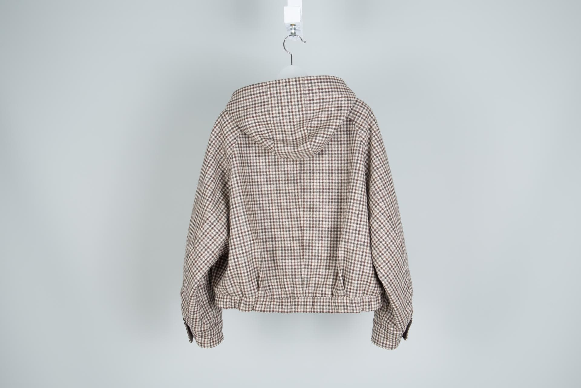 [Brunello Cucinelli 브루넬로 쿠치넬리] 울 깅엄 체크 후디 재킷 상세