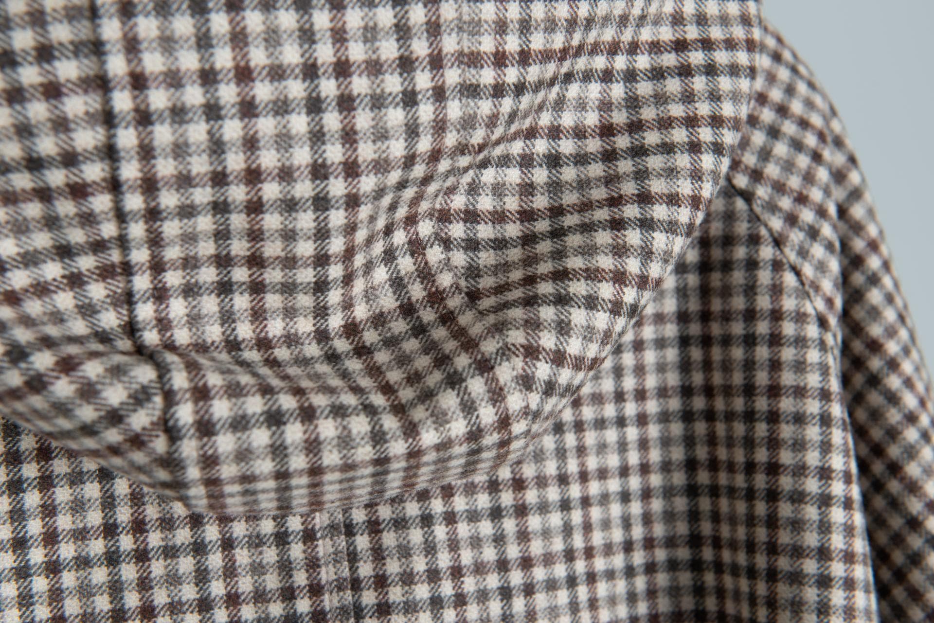 [Brunello Cucinelli 브루넬로 쿠치넬리] 울 깅엄 체크 후디 재킷 상세