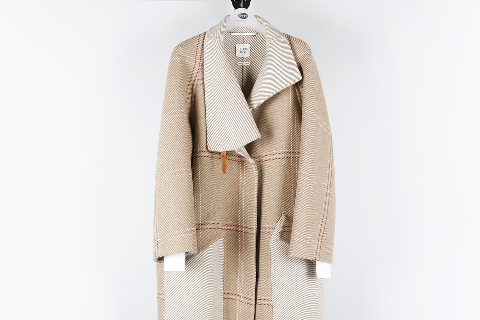 [Hermès 에르메스] 체크패턴 코트 상세