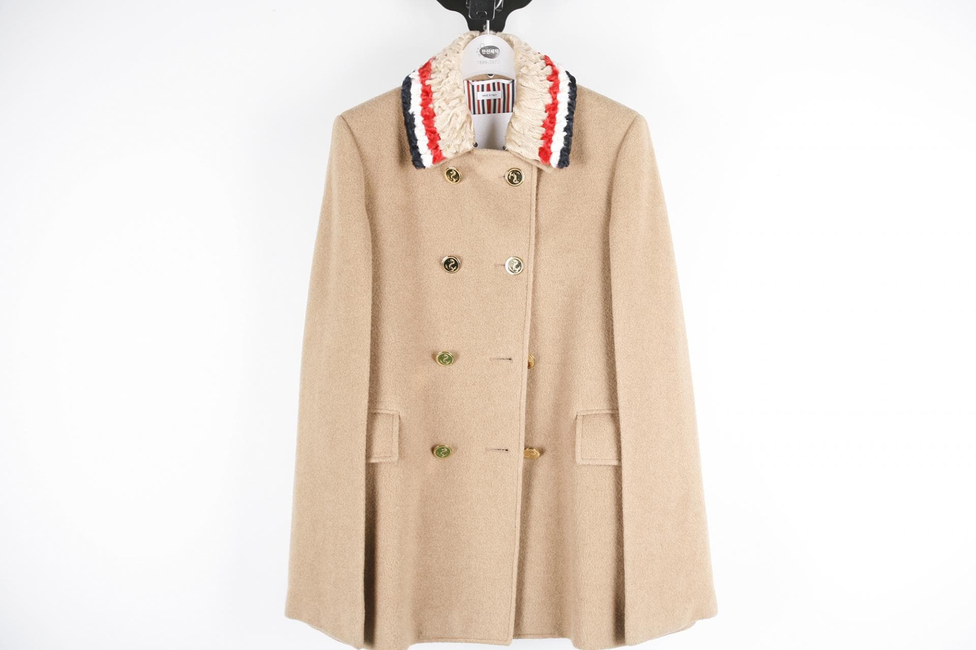 [ThomBrowne 톰브라운] 퍼 핀턱 케이프