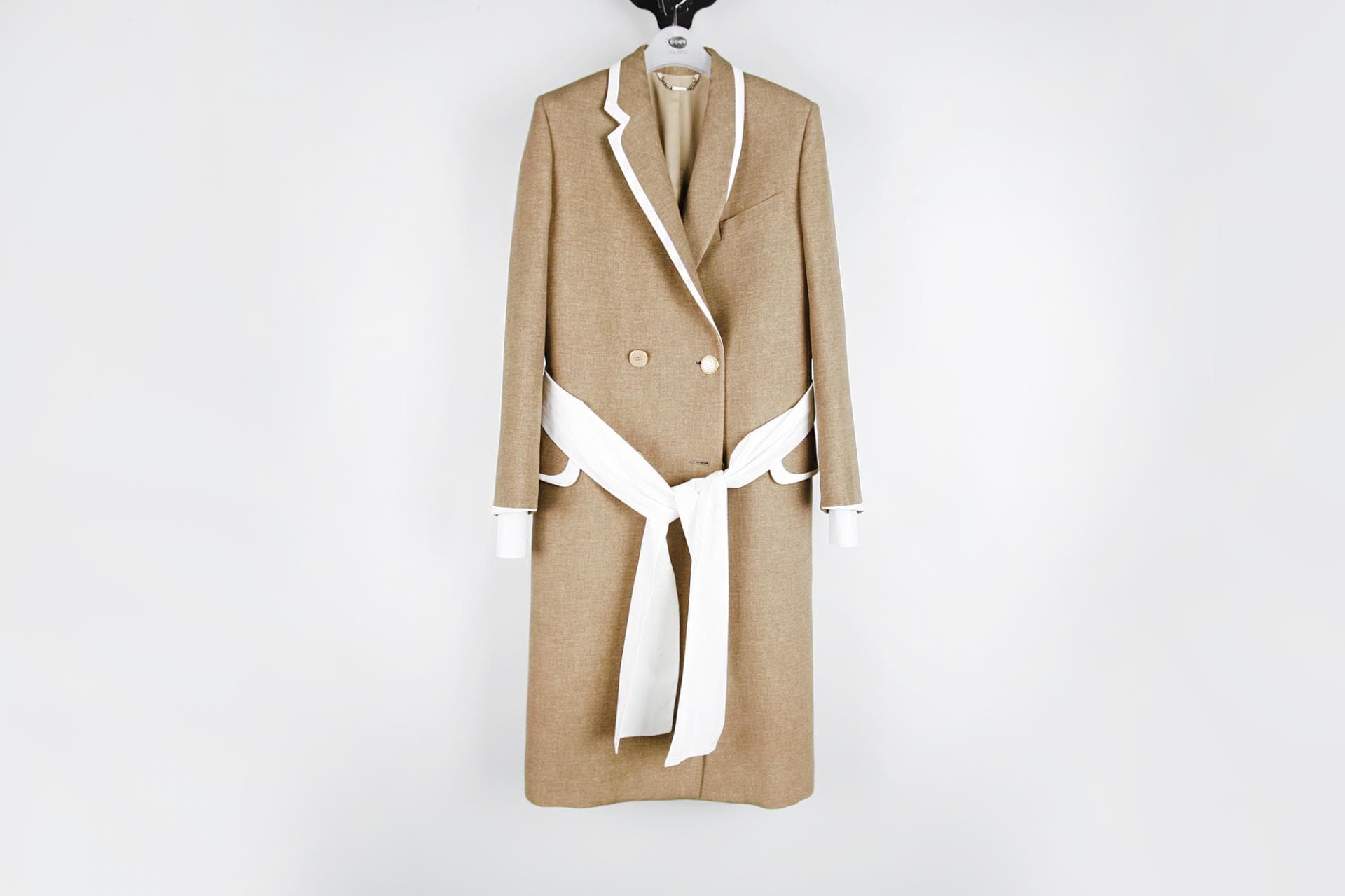 [FENDI 펜디] 실크 장식 울 코트