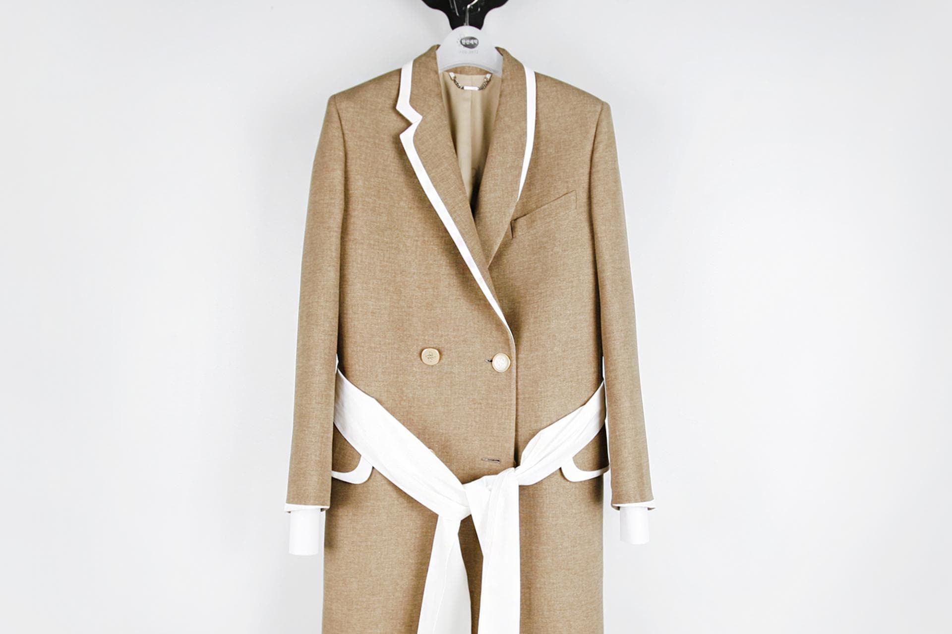 [FENDI 펜디] 실크 장식 울 코트 상세
