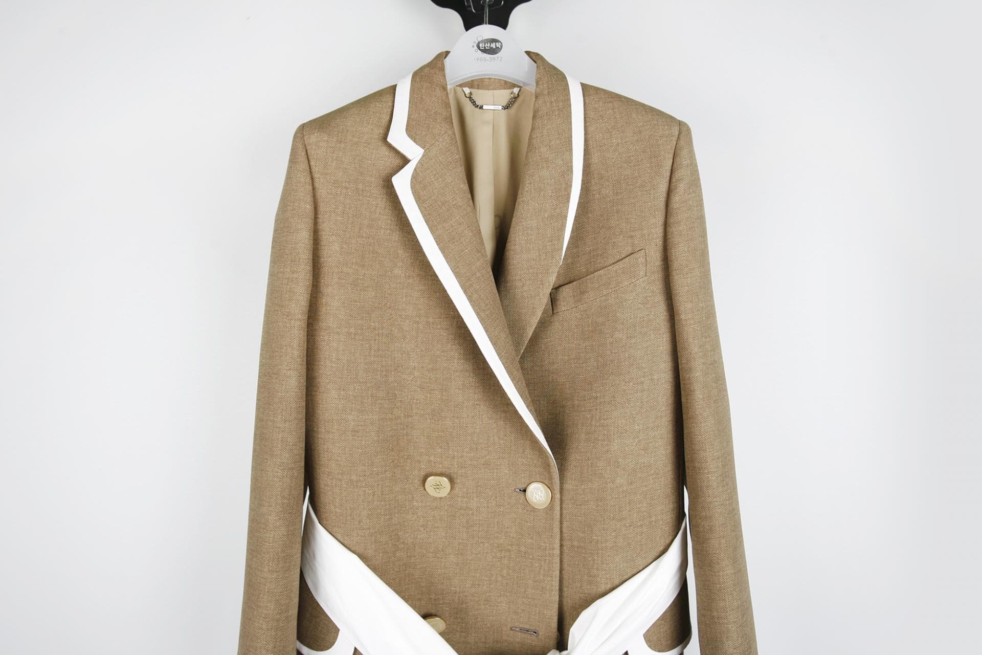 [FENDI 펜디] 실크 장식 울 코트 상세